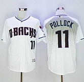 Arizona Diamondbacks #11 A. J. Pollock White Capri New Cool Base Stitched Baseball Jersey Sanguo,baseball caps,new era cap wholesale,wholesale hats